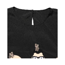 Black #dgfamily Silk Blouse Top