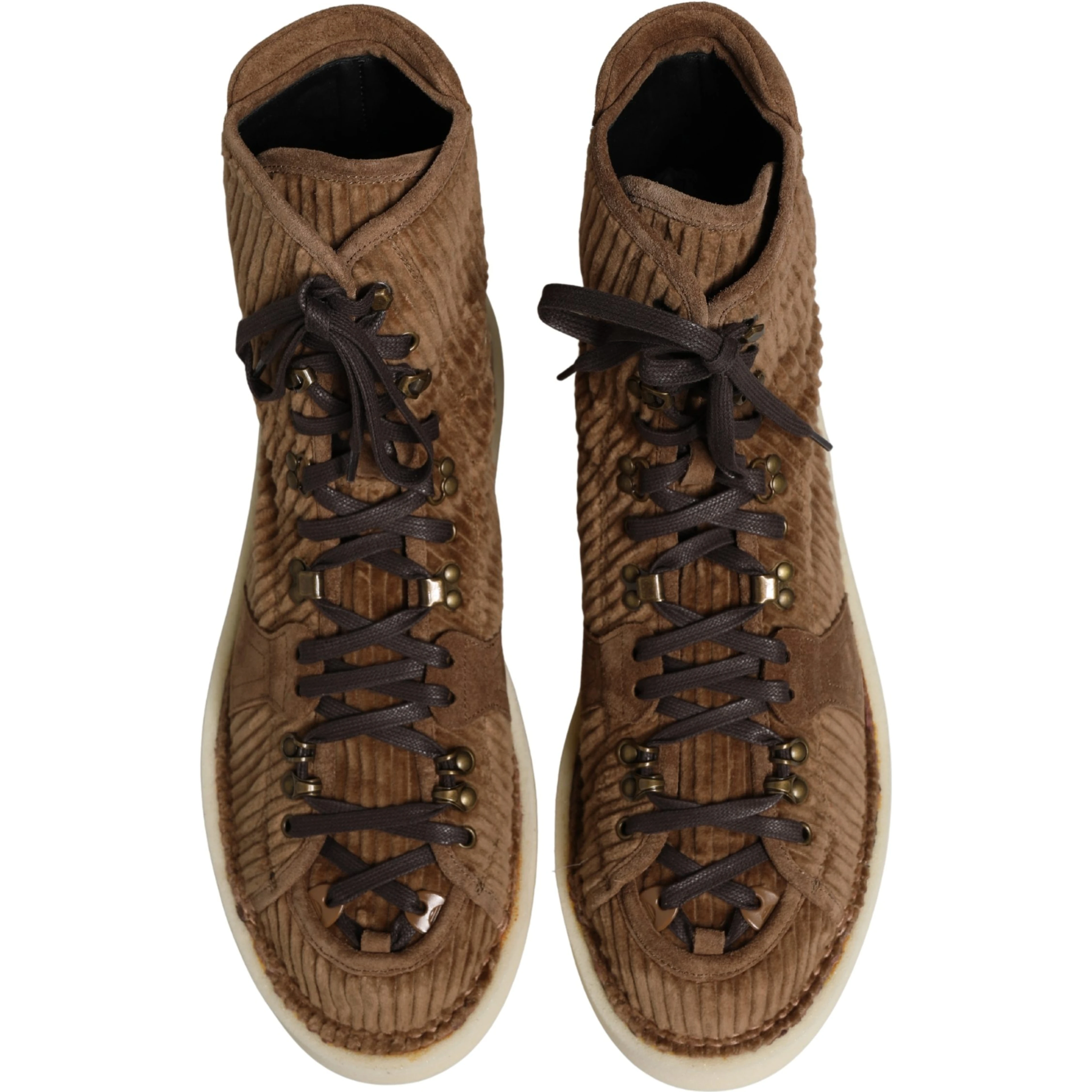 Brown Corduroy High Top Oxford Boots