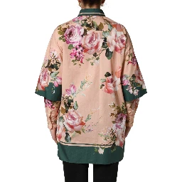 Pink Floral Cotton Button Front Shirt Top