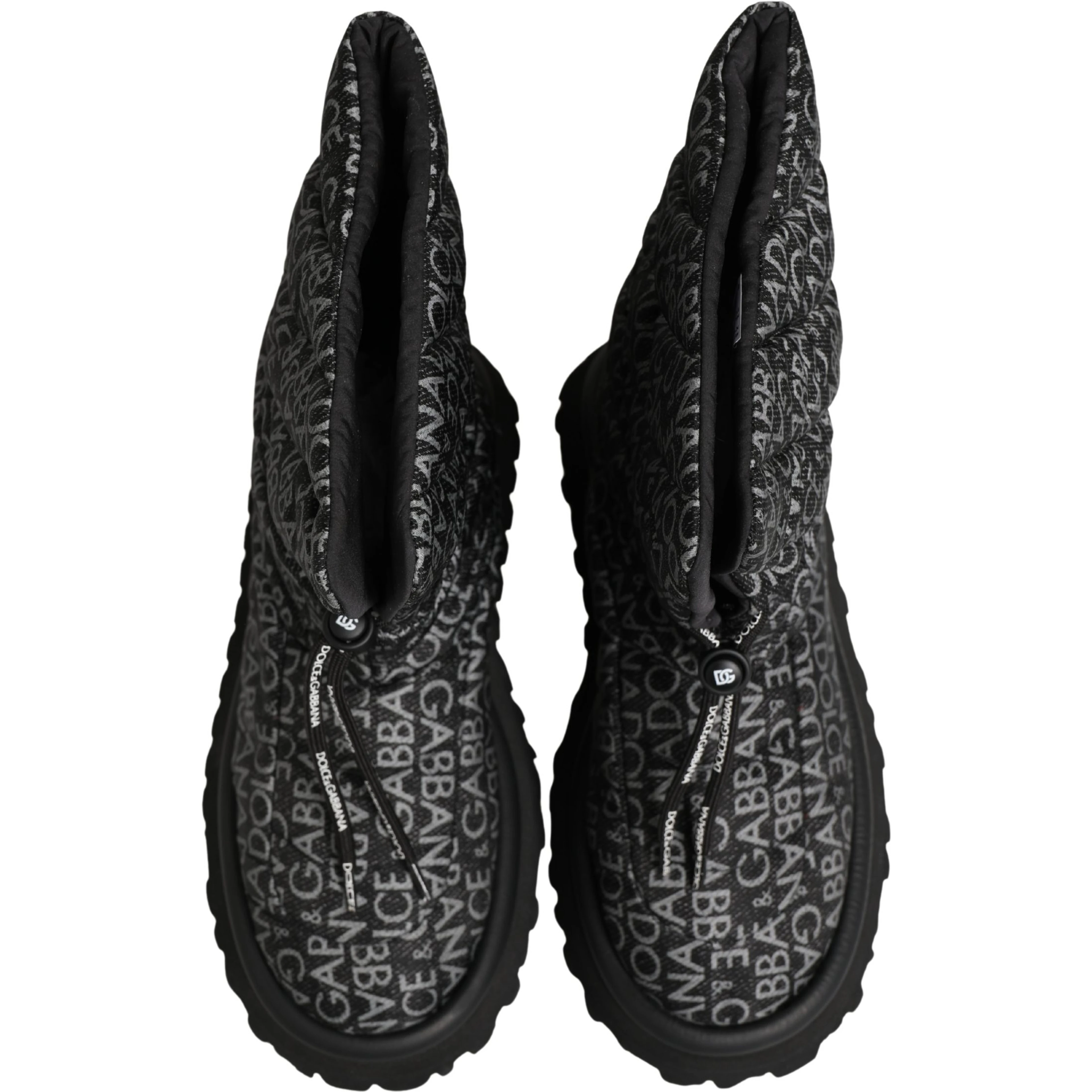 Black Logo Print Lace Up Snow Boots Shoes