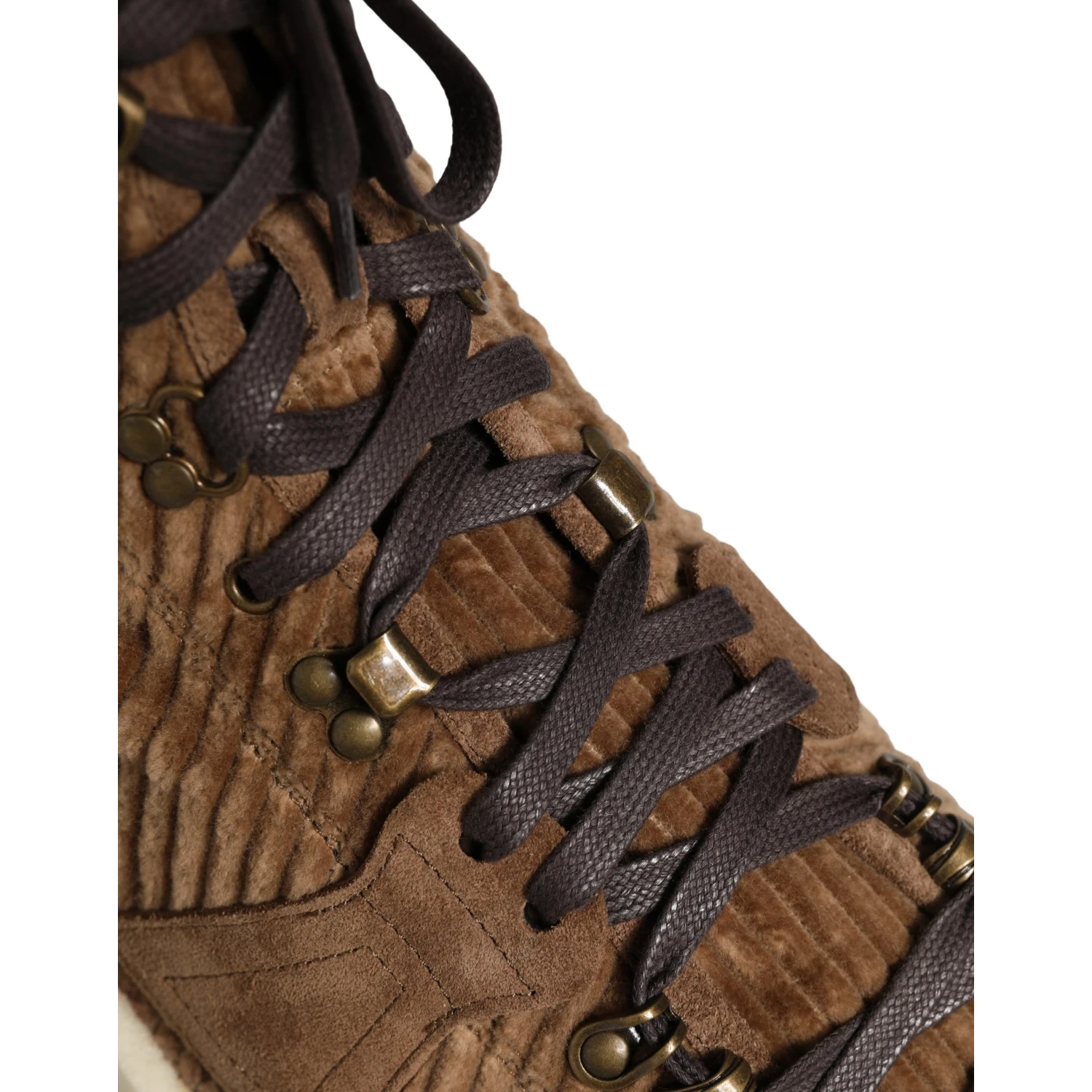 Brown Corduroy High Top Oxford Boots