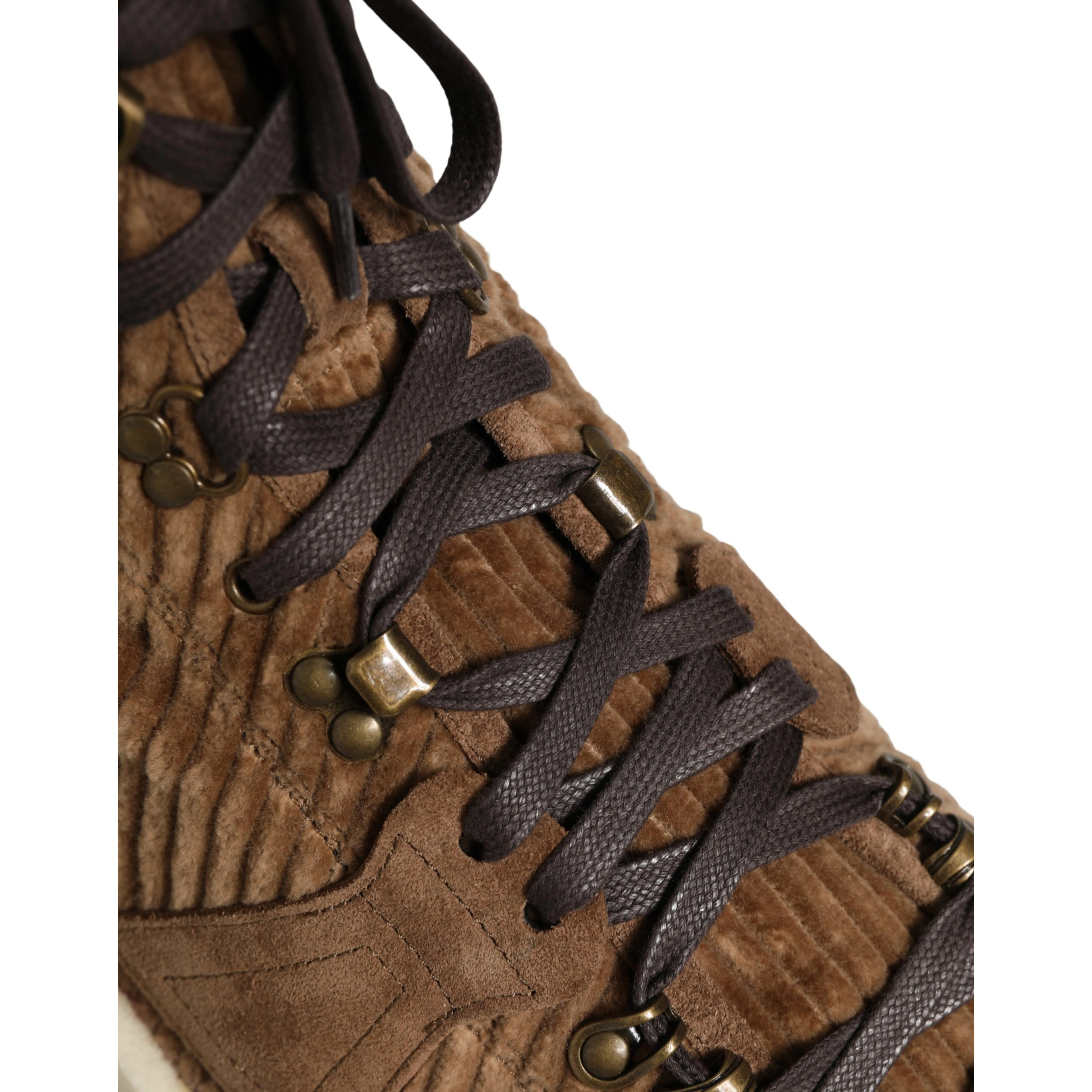 Brown Corduroy High Top Oxford Boots