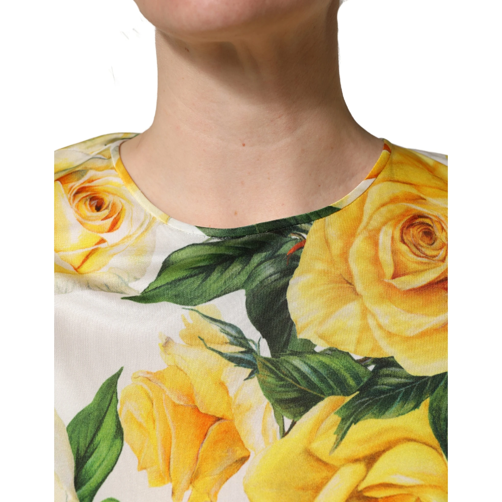 Yellow Rose Floral Long Sleeves Blouse Top