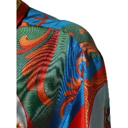 Multicolor Printed Long Sleeve Button Down Shirt Top
