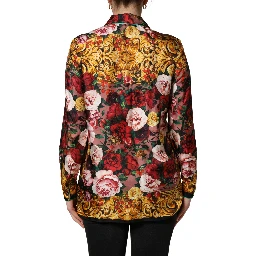 Multicolor Floral Long Sleeves Button Down Shirt Top