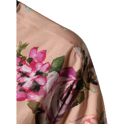 Pink Floral Cotton Button Front Shirt Top