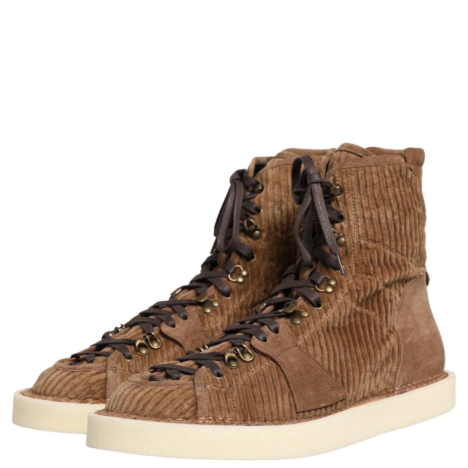 Brown Corduroy High Top Oxford Boots