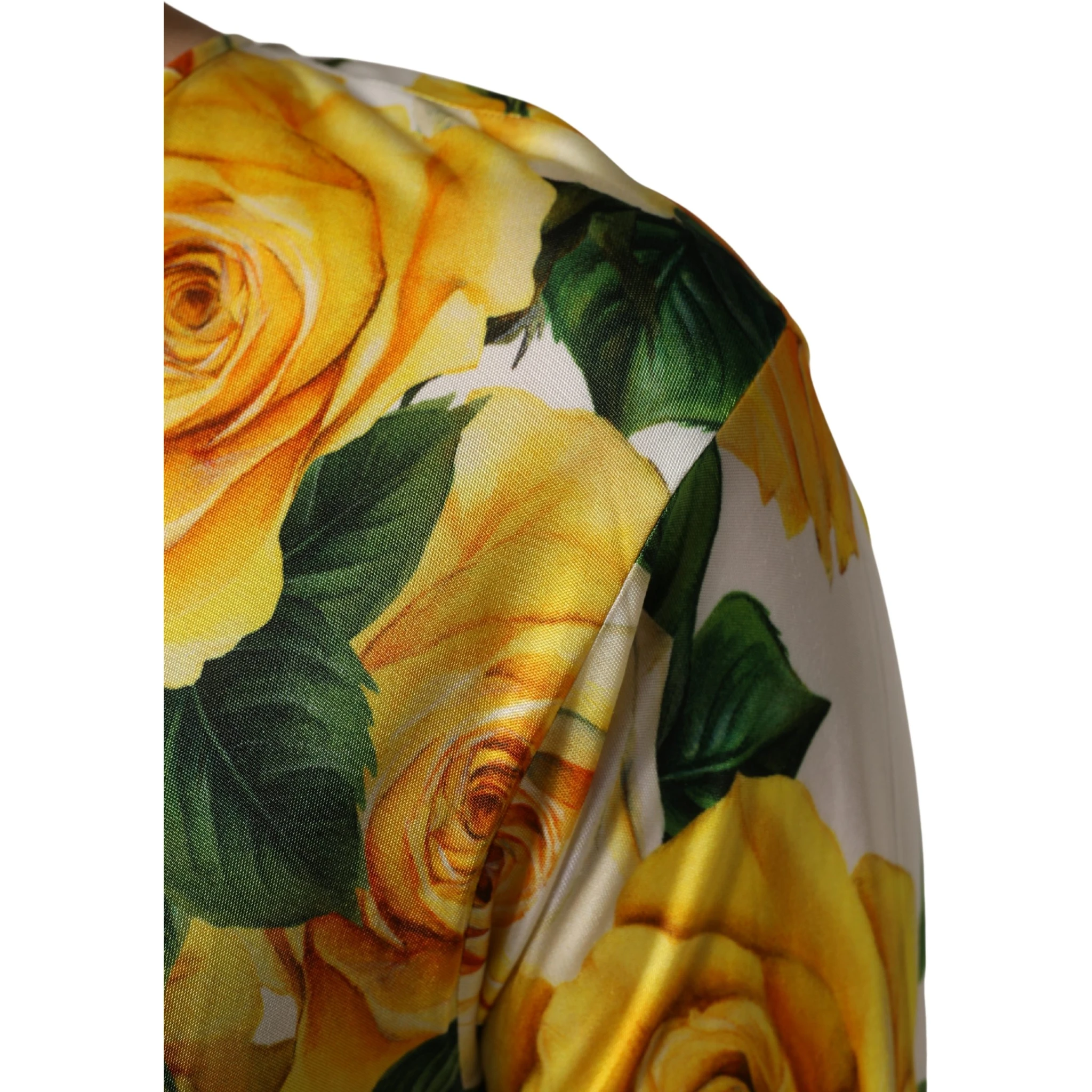 Yellow Rose Floral Long Sleeves Blouse Top