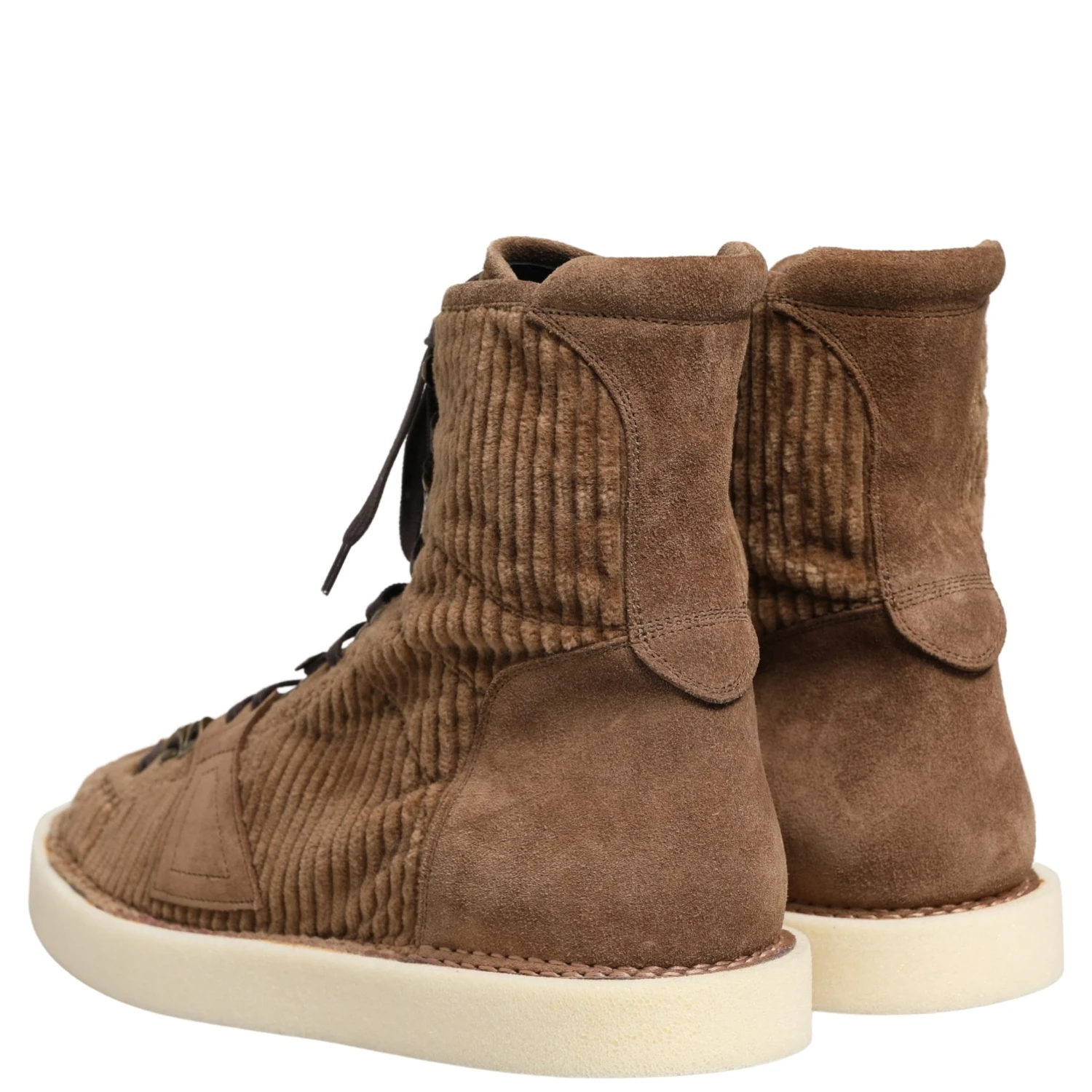 Brown Corduroy High Top Oxford Boots