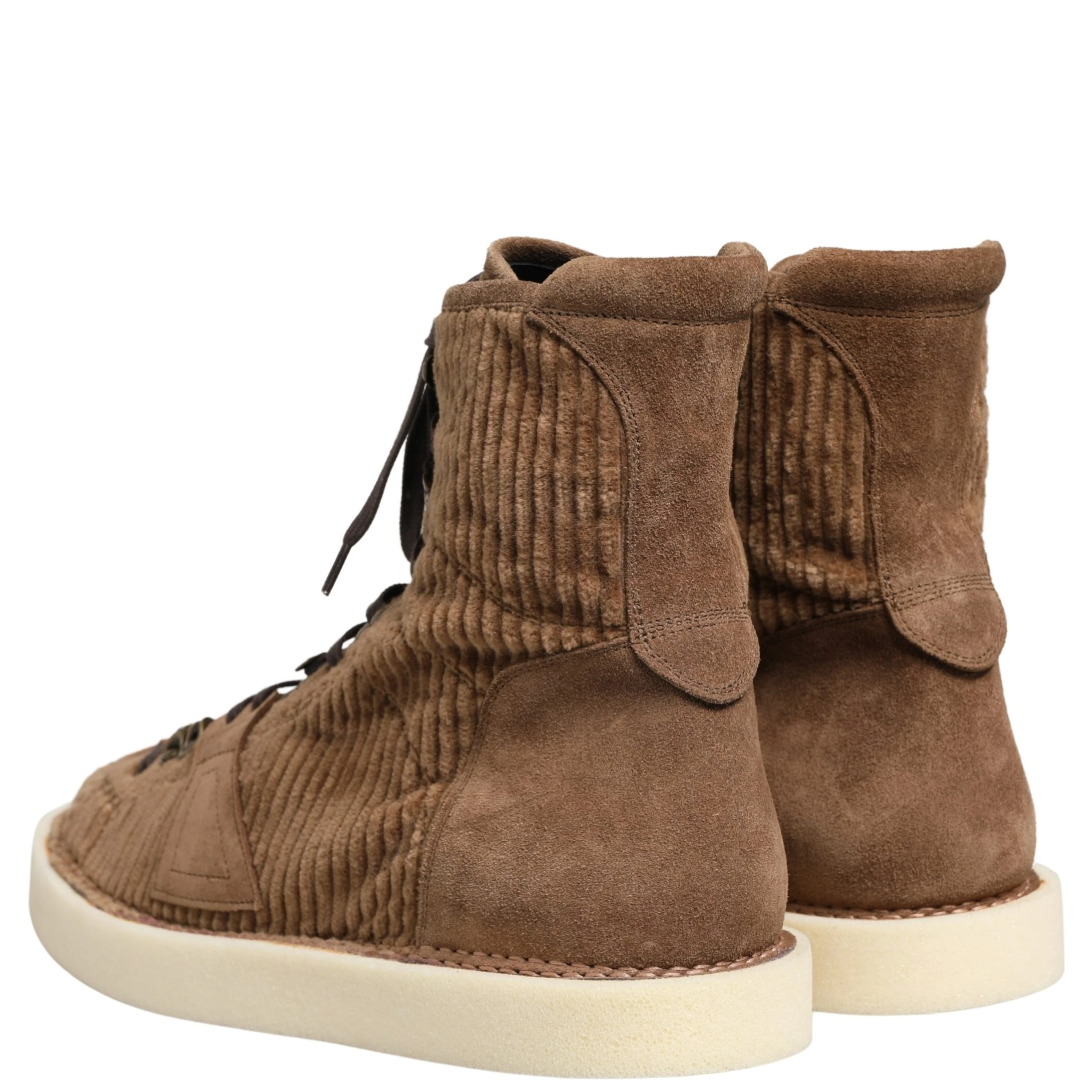 Brown Corduroy High Top Oxford Boots