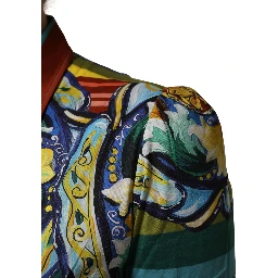 Multicolor Majolica Print Cotton Blouse Top