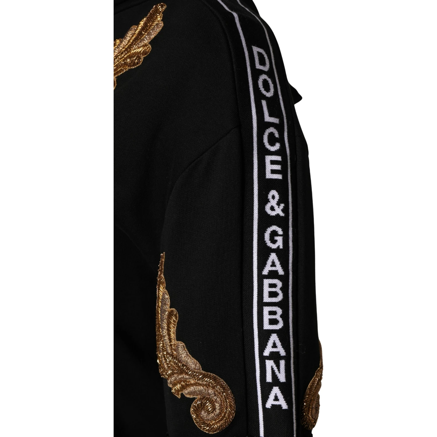 Black Embroidered Tassel Hooded Sweatshirt Sweater