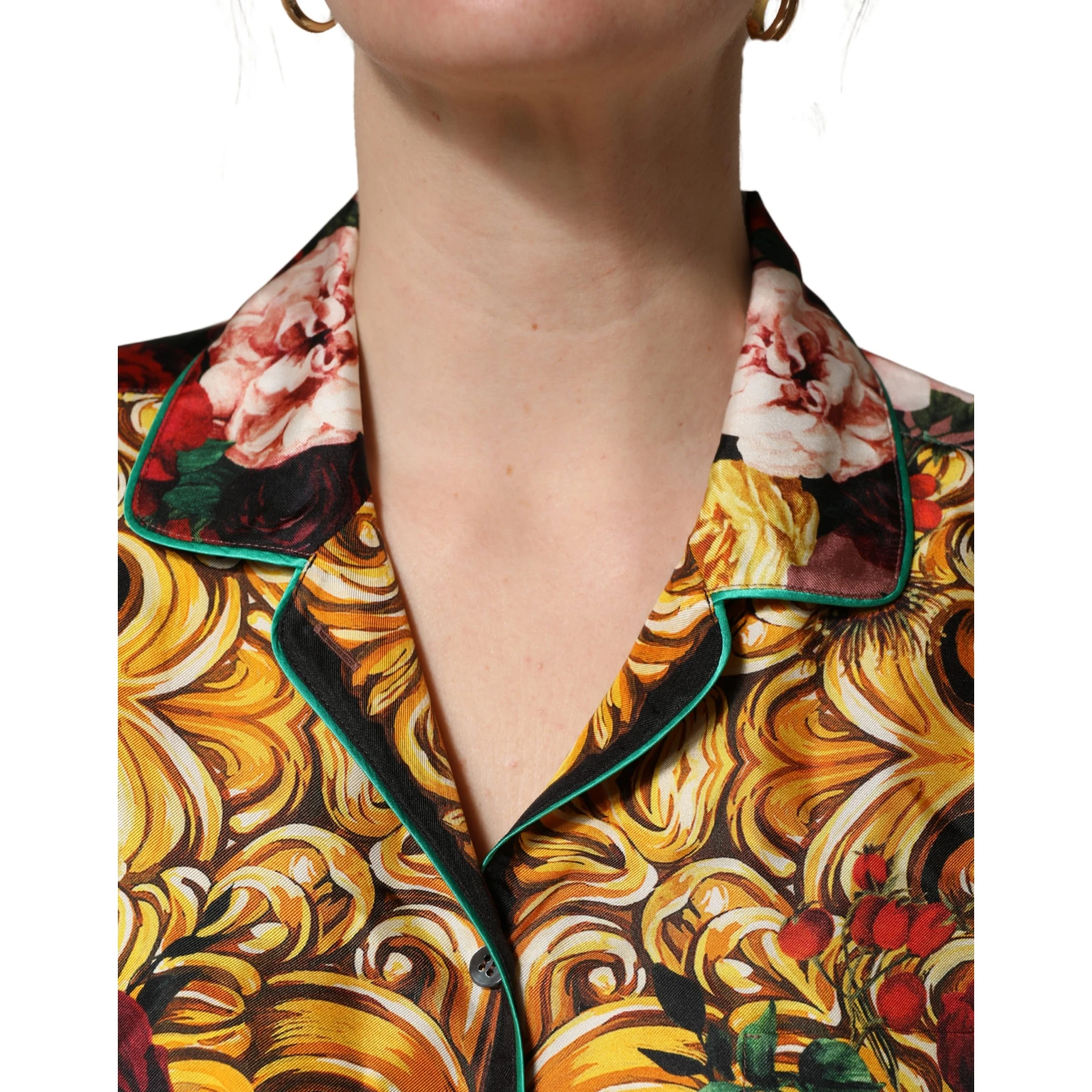 Multicolor Floral Long Sleeves Button Down Shirt Top