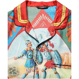 Multicolor Printed Long Sleeve Button Down Shirt Top