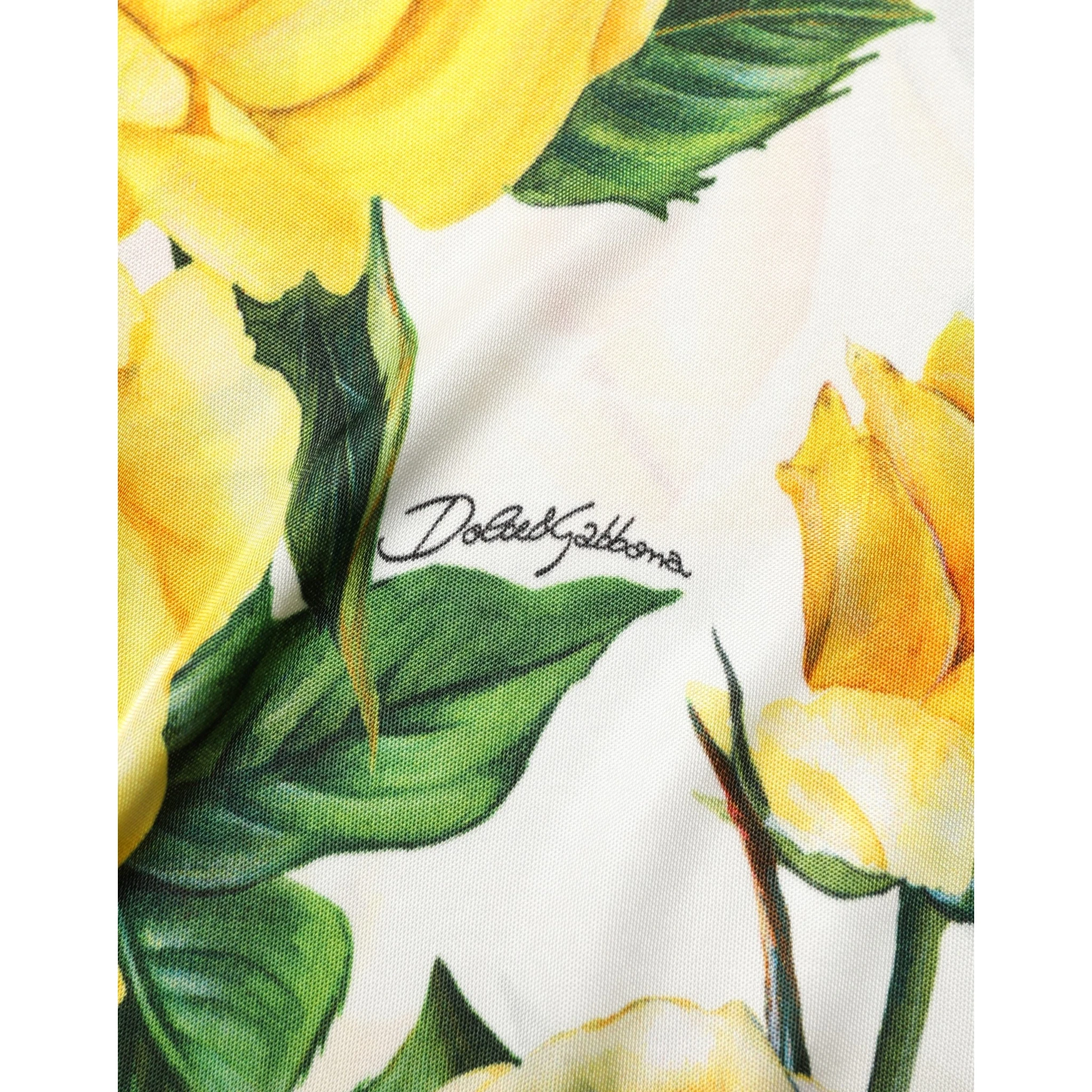 Yellow Rose Floral Long Sleeves Blouse Top