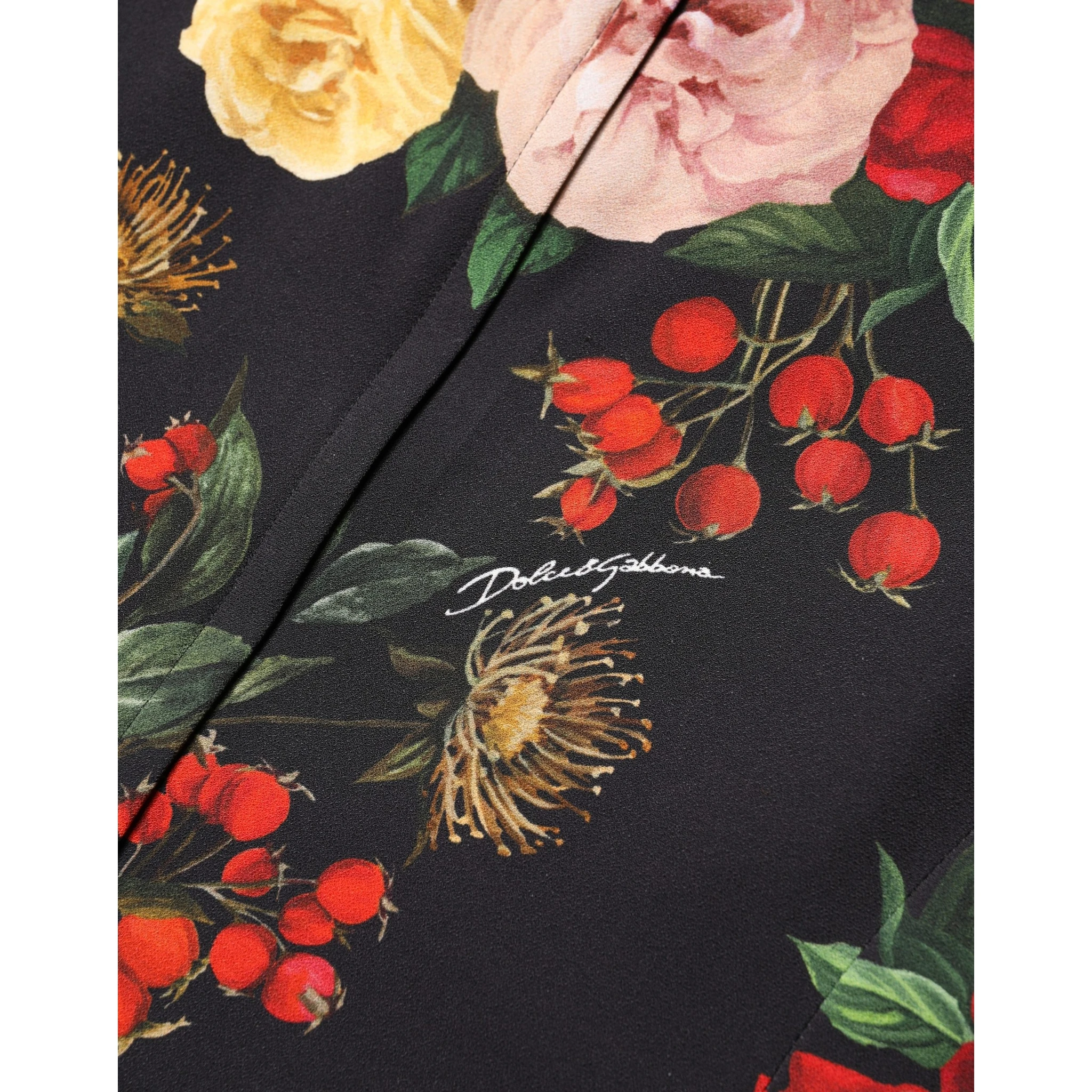 Black Floral Crepe Frill Detail Blouse Top