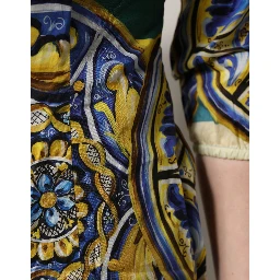 Multicolor Majolica Print Cotton Blouse Top