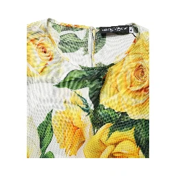 Yellow Rose Floral Long Sleeves Blouse Top