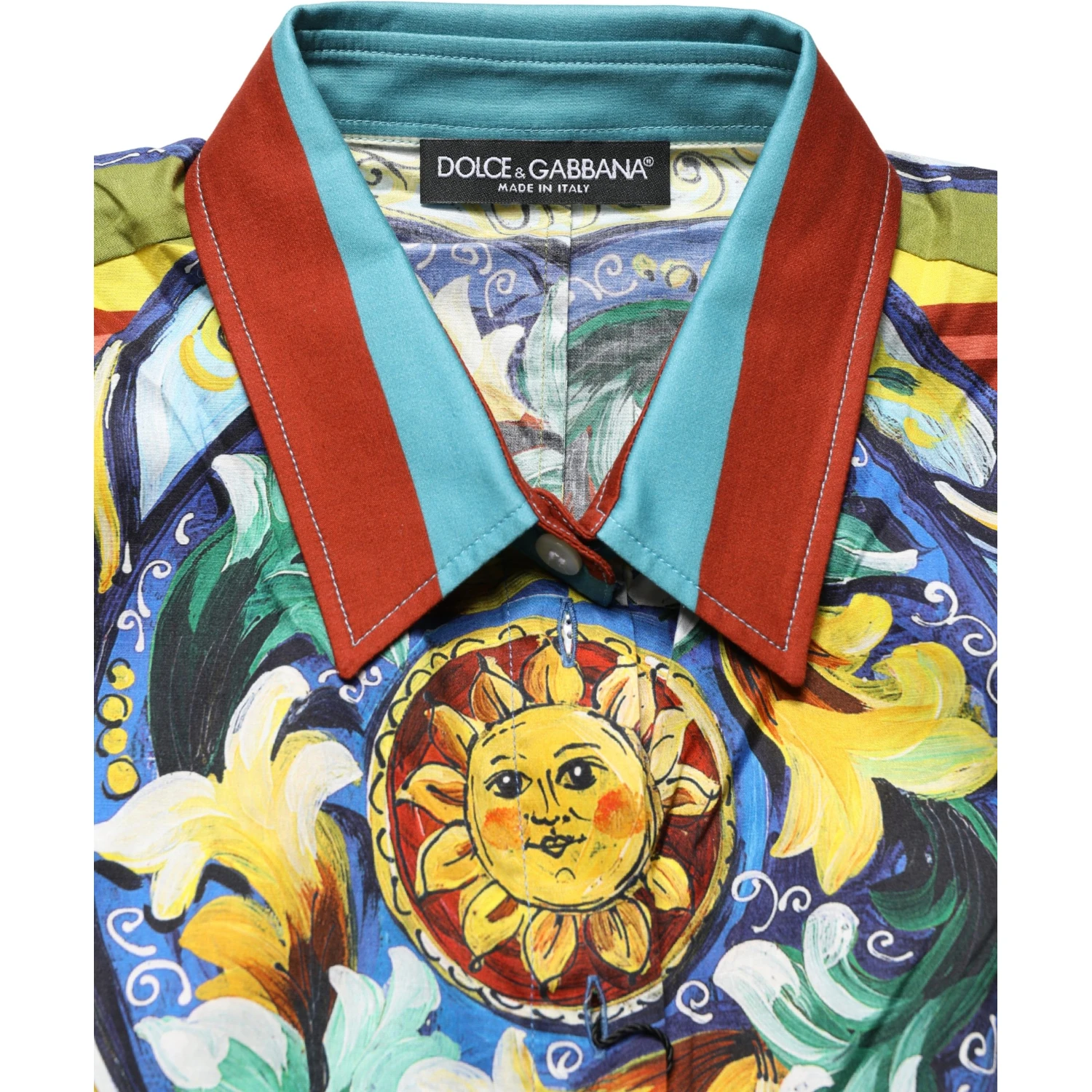 Multicolor Majolica Print Cotton Blouse Top