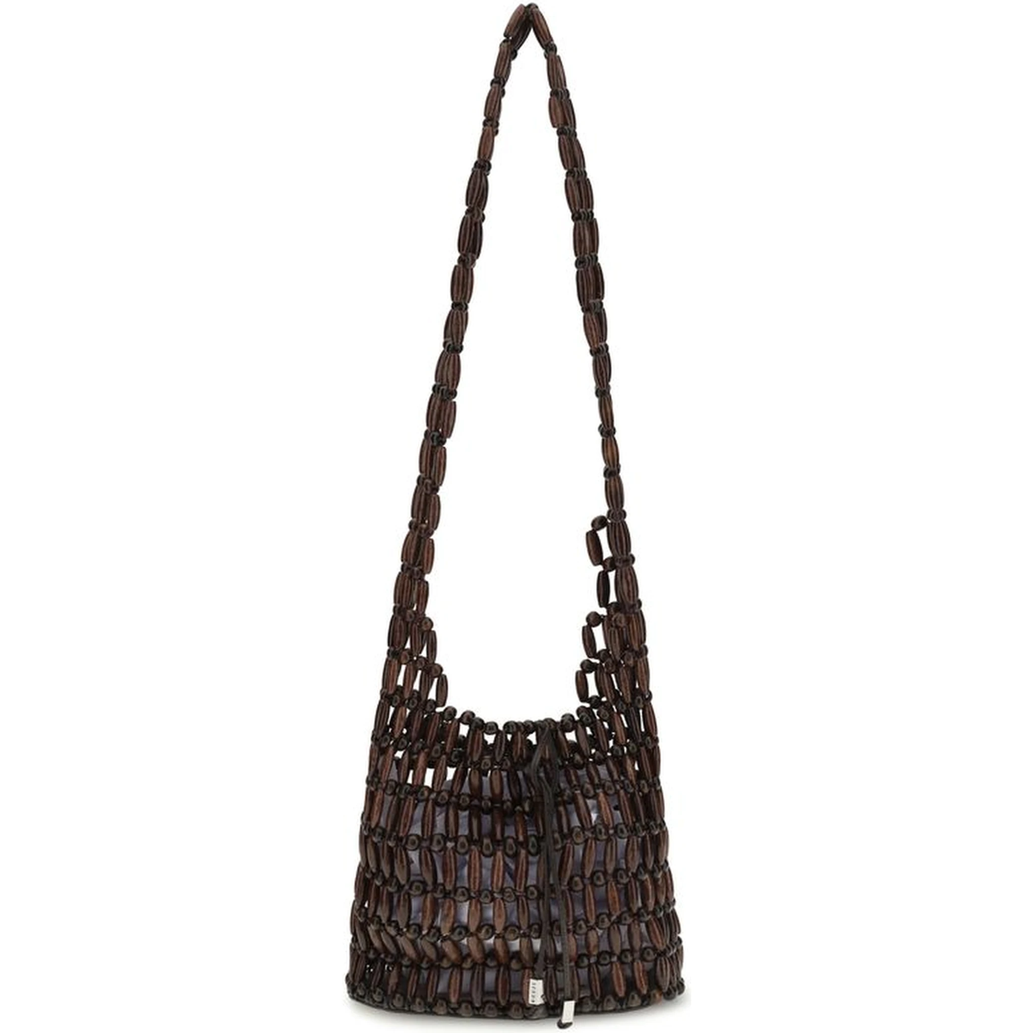 Brown Wood Shoulder Bag