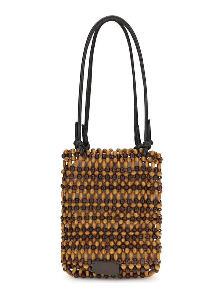 Brown Wood Shoulder Bag