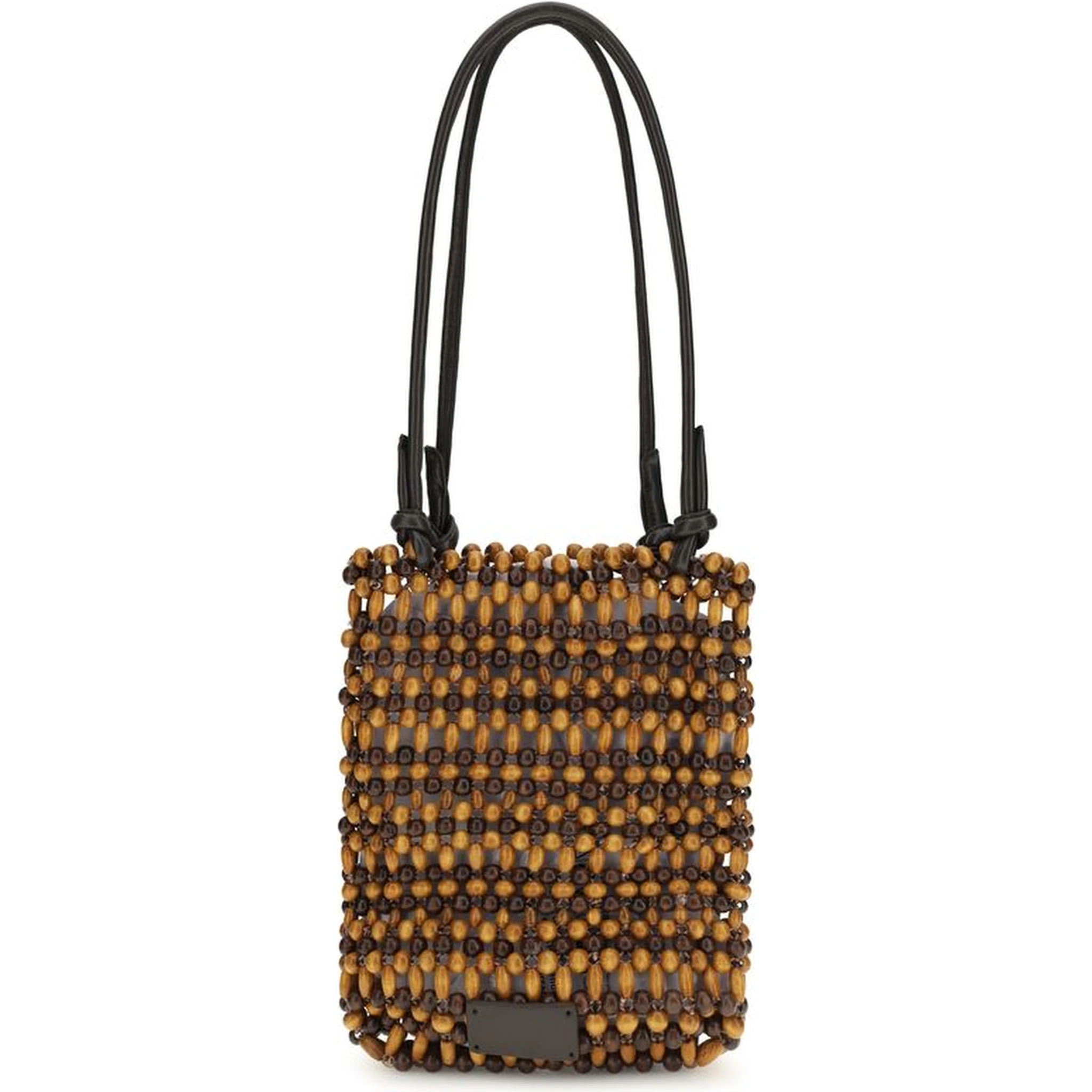 Brown Wood Shoulder Bag