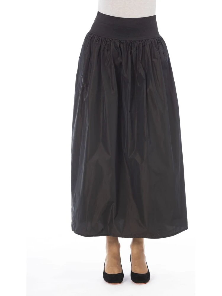 Brown Polyester Women Skirt