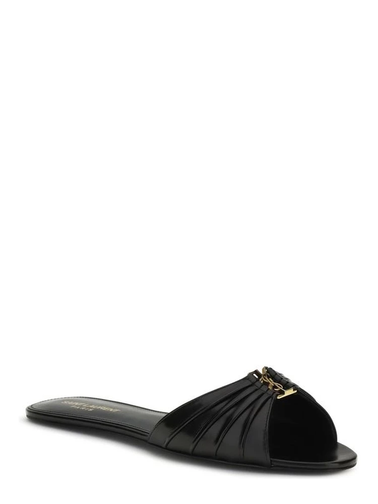 Black Calf Leather Bos Taurus Flat Sandals alternative