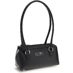 حقيبة كتف بوس توروس من جلد العجل الأسود