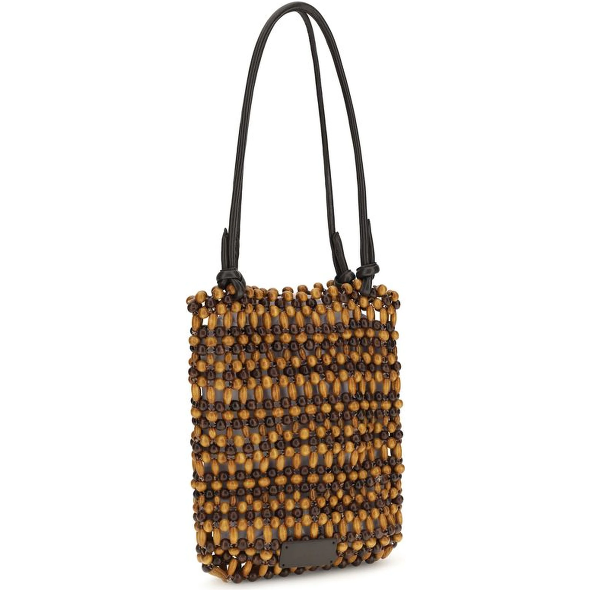 Brown Wood Shoulder Bag