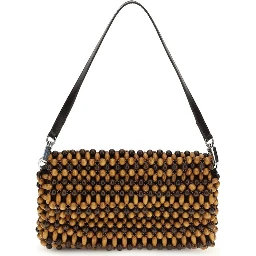Brown Wood Shoulder Bag