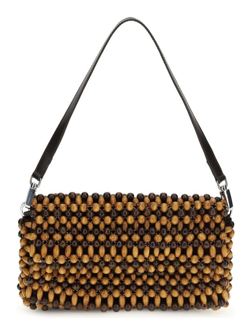 Brown Wood Shoulder Bag