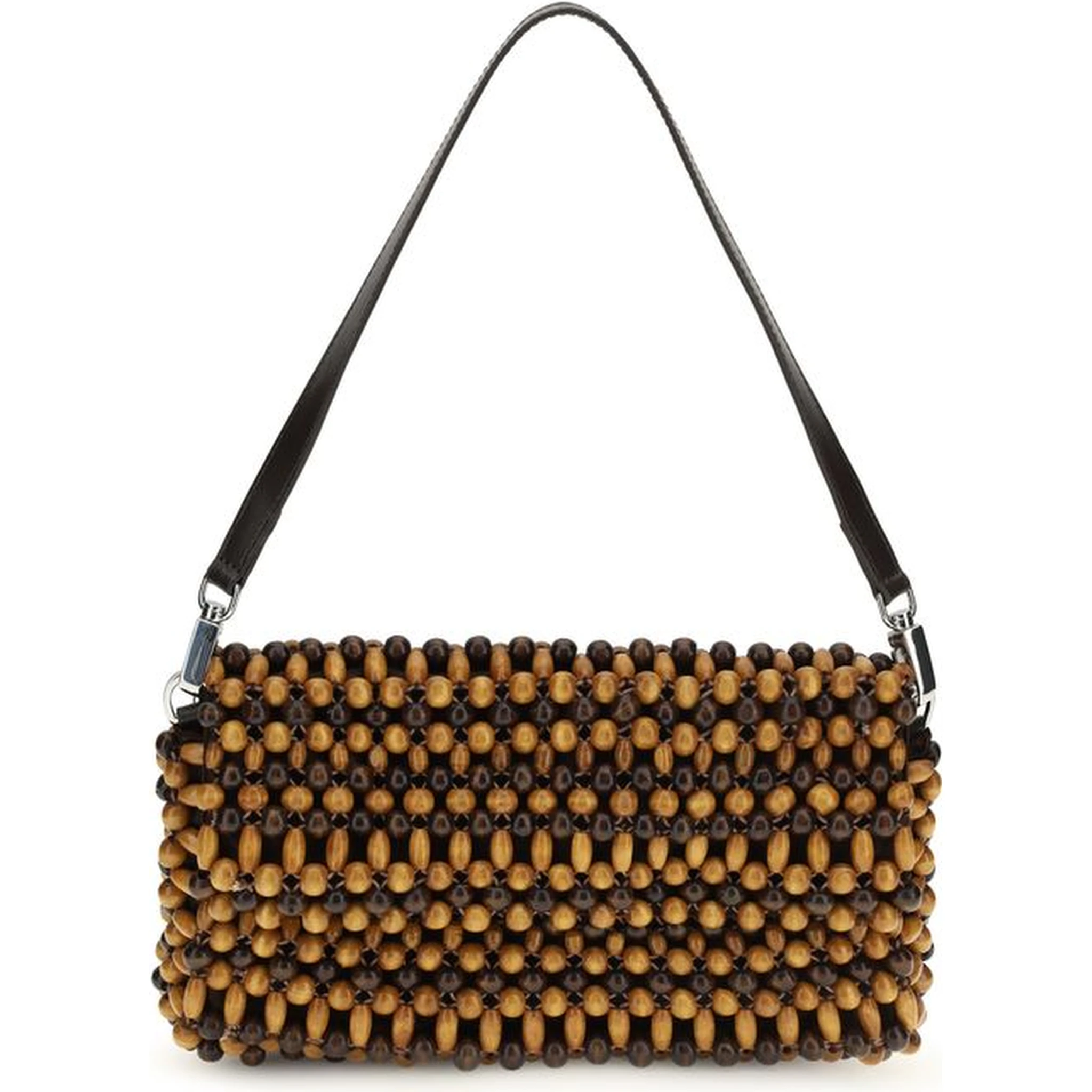 Brown Wood Shoulder Bag