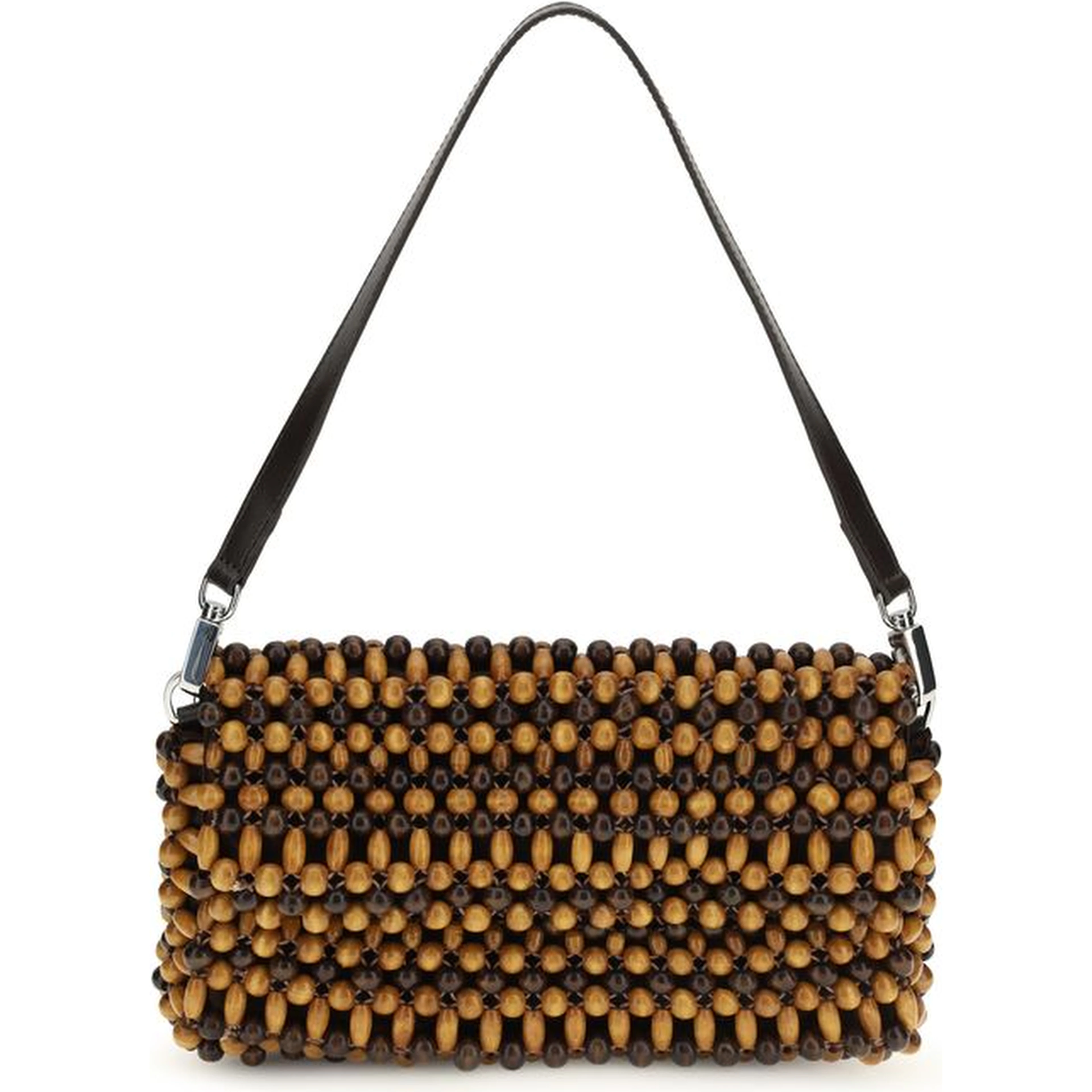 Brown Wood Shoulder Bag