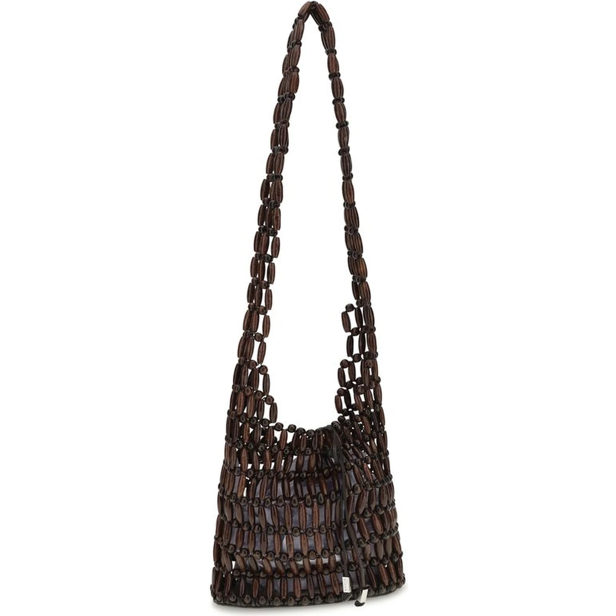 Brown Wood Shoulder Bag