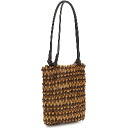 Brown Wood Shoulder Bag