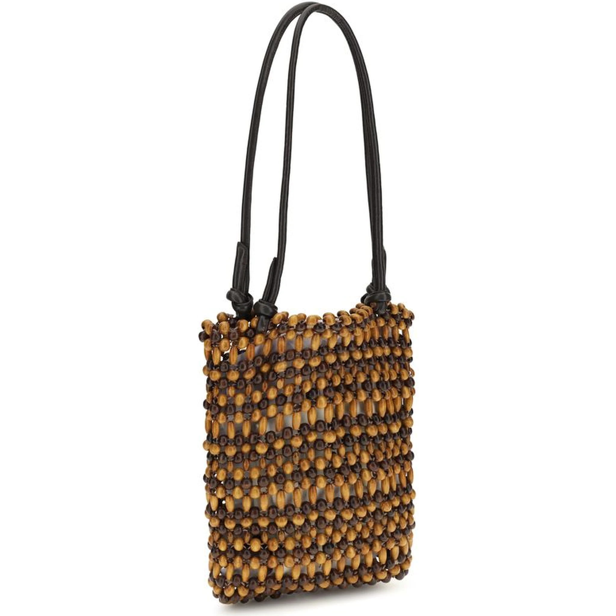 Brown Wood Shoulder Bag