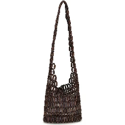 Brown Wood Shoulder Bag