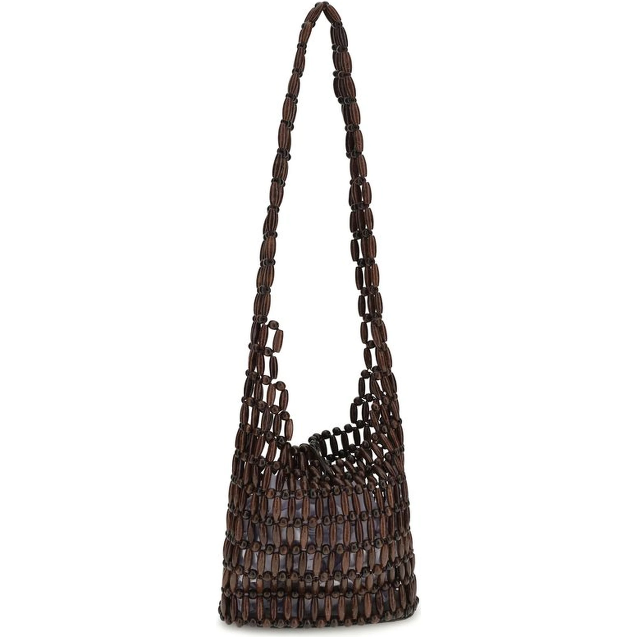 Brown Wood Shoulder Bag