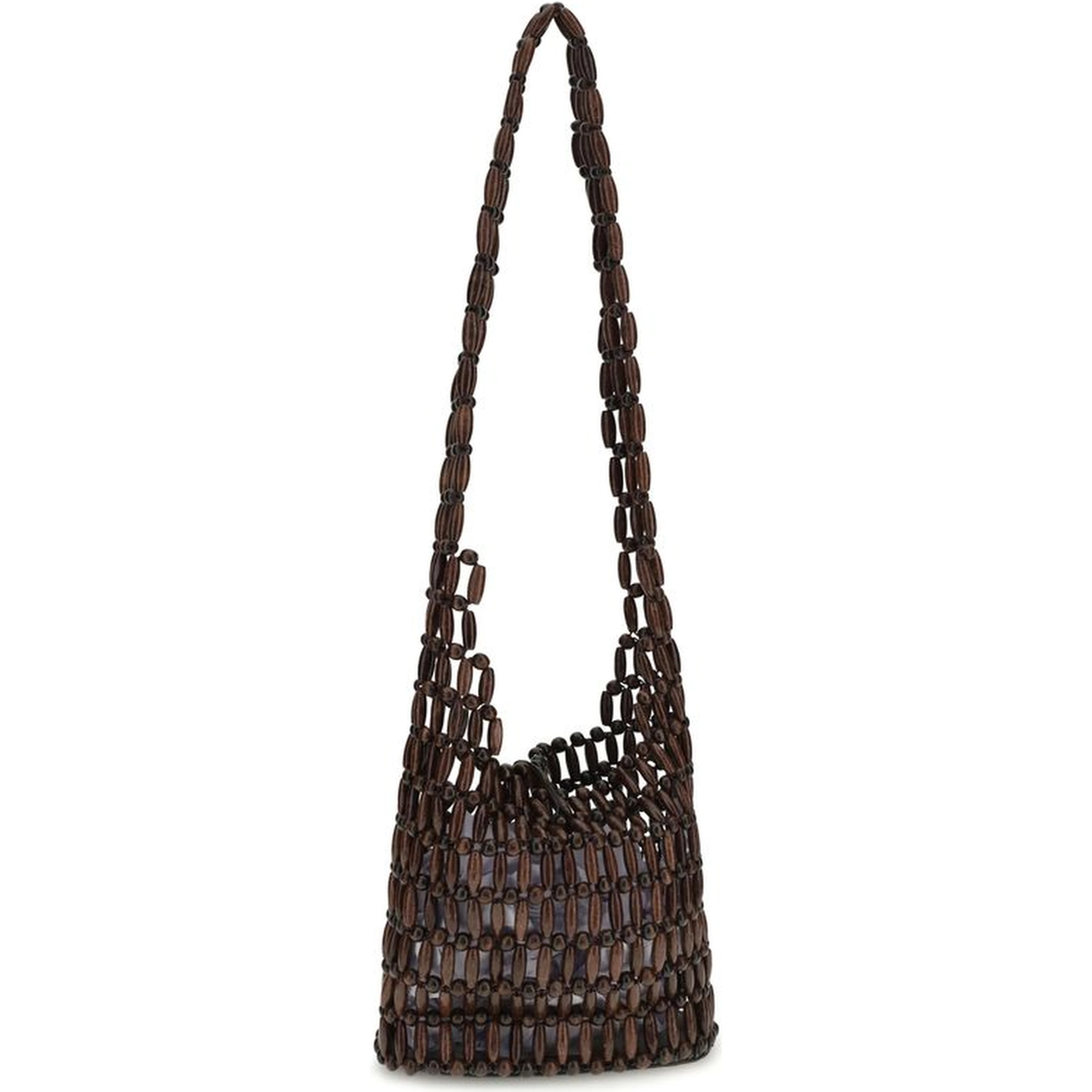 Brown Wood Shoulder Bag