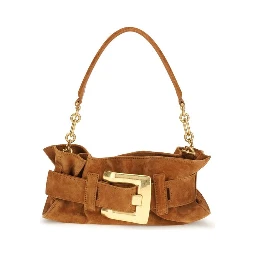 Beige Calf Leather Bos Taurus Shoulder Bag