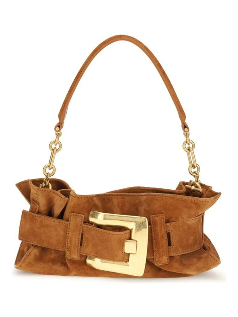 Beige Calf Leather Bos Taurus Shoulder Bag