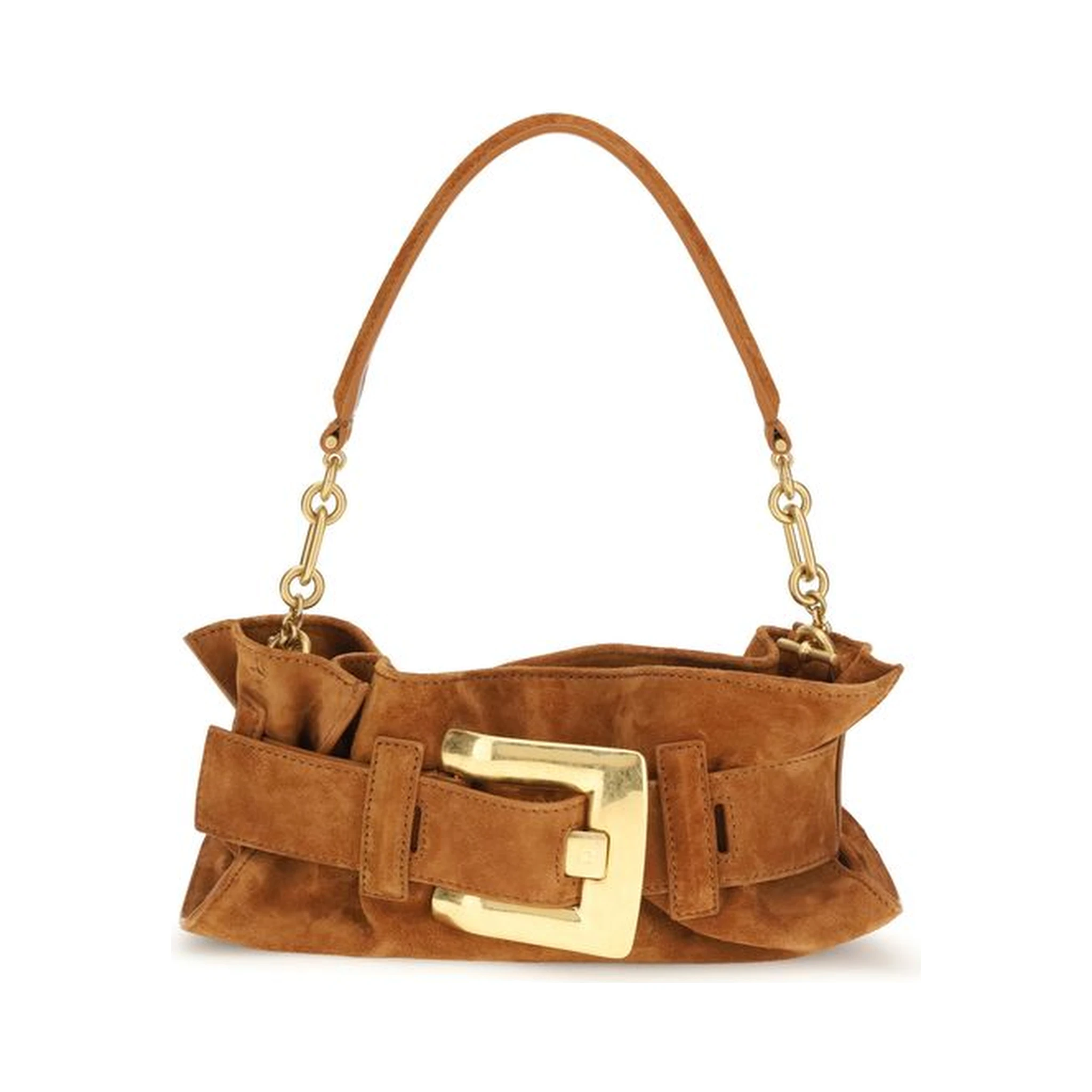 Beige Calf Leather Bos Taurus Shoulder Bag