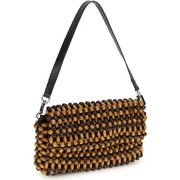 Brown Wood Shoulder Bag