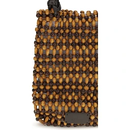 Brown Wood Shoulder Bag