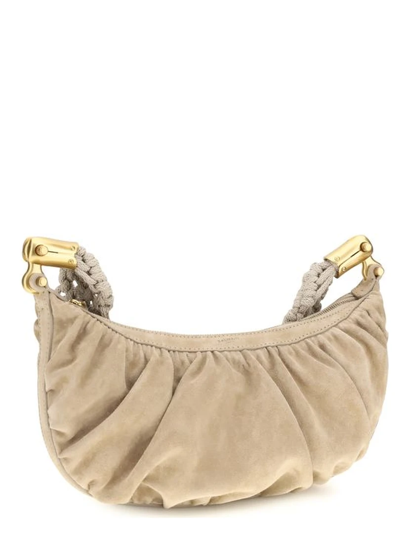 Beige Fabric Handbag