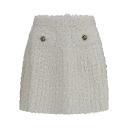White Viscose Mini Skirt