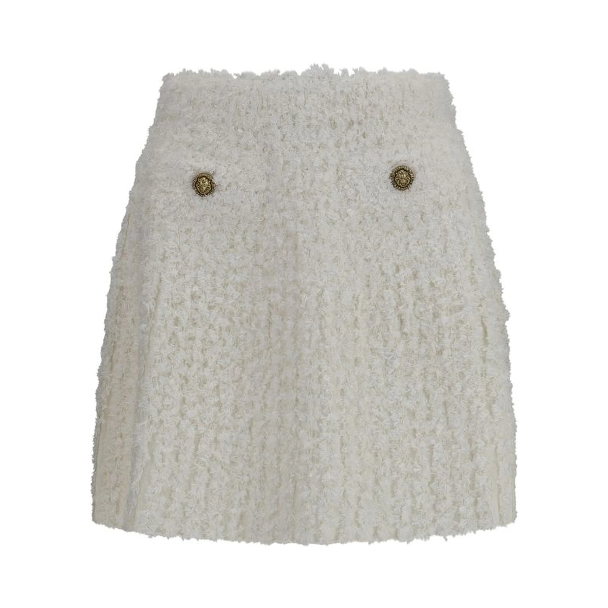 White Viscose Mini Skirt
