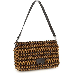 Brown Wood Shoulder Bag