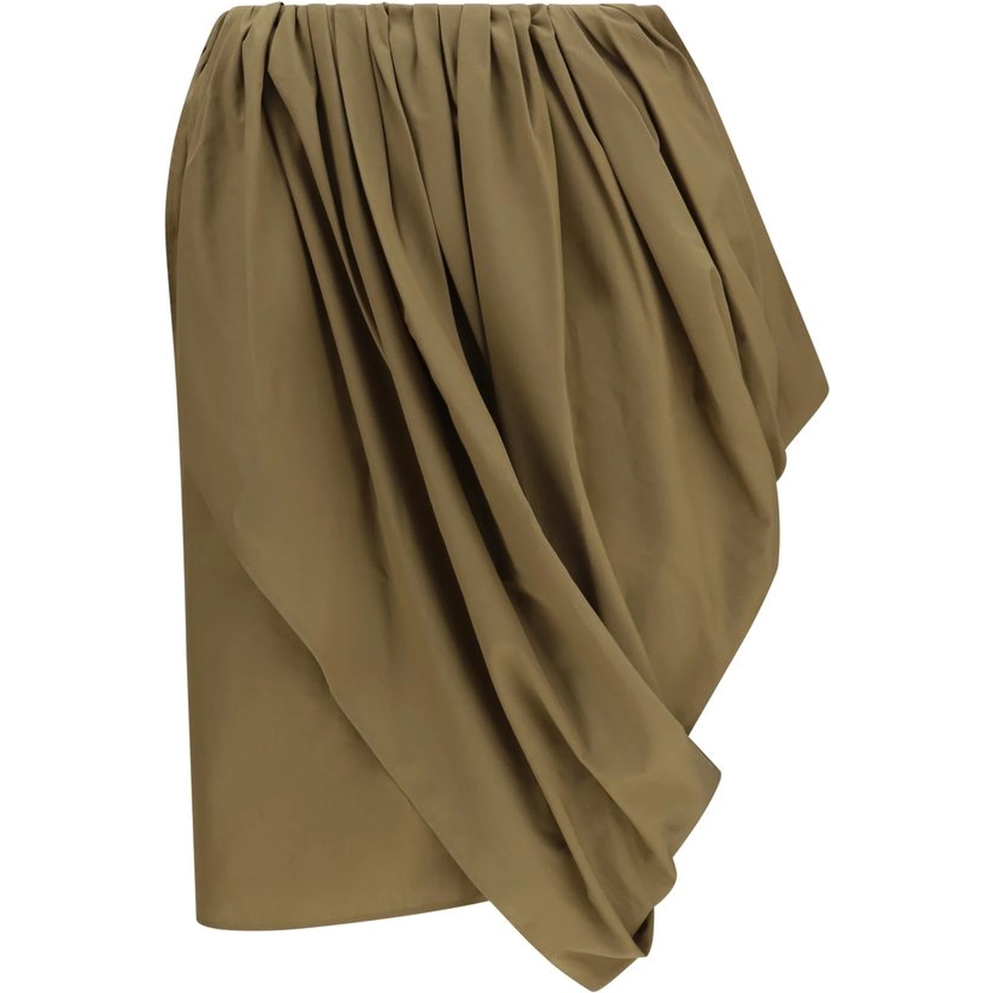 Bicolor Cotton Midi Skirt